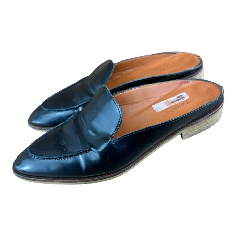 Everlane Modern Loafer Mule Buffed Black 7 Italian Leather Women’s Slip-…